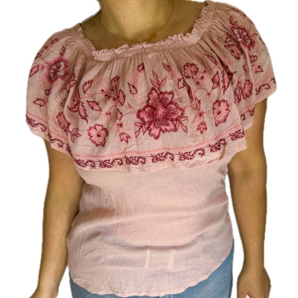 Knox Rose - Size XS Embroidered Floral top
